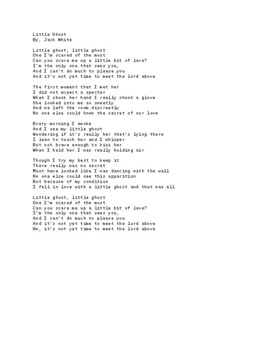 Preview of Warm up poetry: "Little Ghost" by Jack White