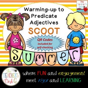 Preview of Warming-up to Predicate Adjectives SCOOT QR Codes Included