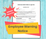 Warning Notice Form/ Employee Write Up Form / Perfect for 