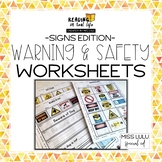 Warning & Safety Signs Functional Sight Words Worksheets 