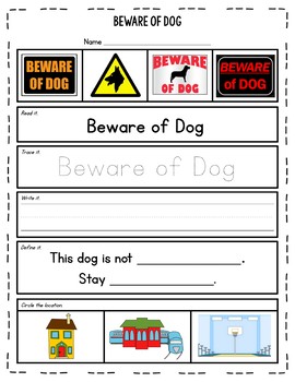 Warning & Safety Signs Worksheets by Miss Lulu | TpT