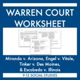 Warren Court: Learn the Miranda, Escobedo, Engel, & Tinker