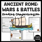 Wars and Battles in Ancient Rome Reading Comprehension Worksheet