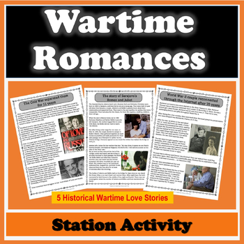 Preview of Wartime Historical Romances - Station Activity/Valentine's day activity