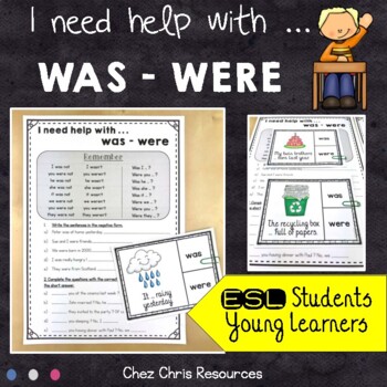 Preview of Was or Were Worksheets and Task Cards