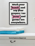 Wash Your Hands Poster Christian Decor Classroom Bathroom 