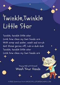 Preview of Wash Your Hands - Twinkle Twinkle Little Star - Coronavirus - Poster - FREE