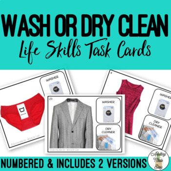Preview of Wash or Dry Clean Clothing Task Cards