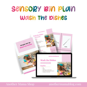 Preview of Wash the Dishes Simple Sensory Bin Setup