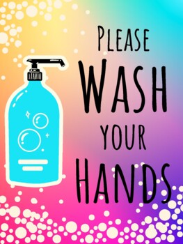 Preview of Wash your Hands Sign, Health Everyday Hygiene / Bathroom Sink Sign / COVID