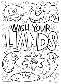 wash your hands coloring pagemrs arnolds art room  tpt