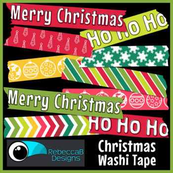 Christmas Theme Washi Tape Clipart by Scrapster by Melissa Held