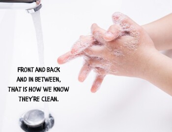 Preview of Washing Hands Song Printable Poster Sign for Classroom Bathroom Sink