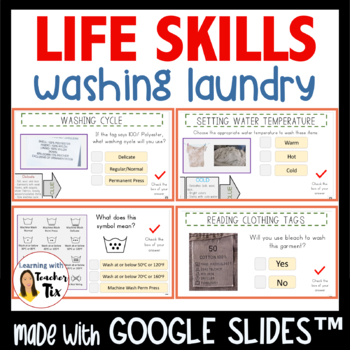 Preview of Washing Laundry for Special Education Life Skills class Google Slides™