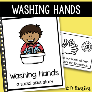 Preview of Washing Our Hands Social Skills Story - Classroom Behavior & School Rules Book