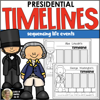 Preview of Washington & Lincoln Timelines President's Day for Kindergarten & First
