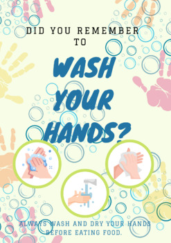 Washing hand poster by Lemon Orange Teacher | TPT