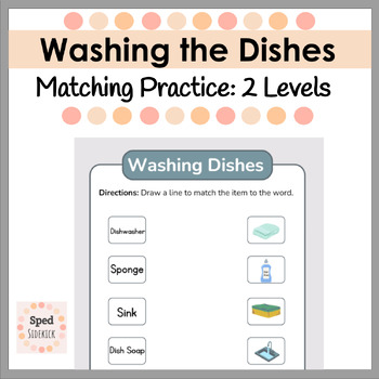 Preview of Washing the Dishes Matching Worksheet