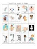 Washing your body in the shower Self-help Visual with Chec