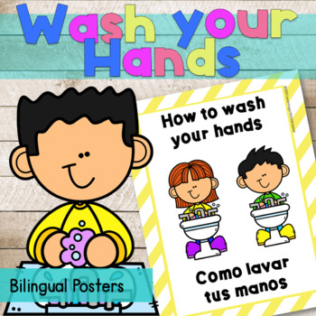 Preview of Washing your hands Bilingual Posters|Social Distance| English and Spanish