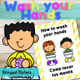 Washing your hands Bilingual Posters|Social Distance| Engl
