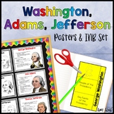 Washington Adams Jefferson Posters and Interactive Noteboo