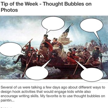 Preview of Washington Crossing the Delaware Thought Bubbles