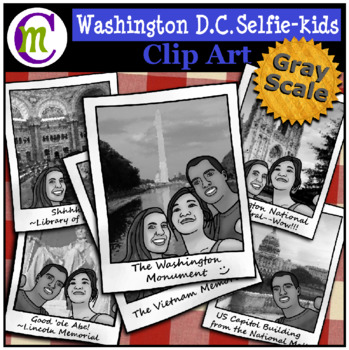 Preview of Washington D.C. Clipart USA Travel Gray-scale CM