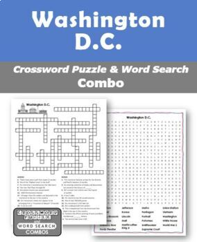Washington D C Crossword Puzzle and Word Search Combo TPT