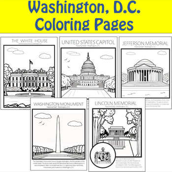 Preview of Washington, D.C. and National Mall Coloring Pages