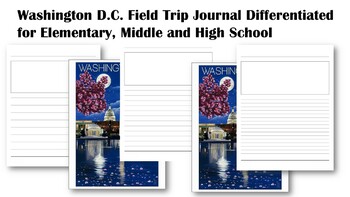 Preview of Washington DC Field Trip Journal Notebook Differentiated