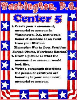 Preview of Washington D.C. Learning Center / File Folder Activities