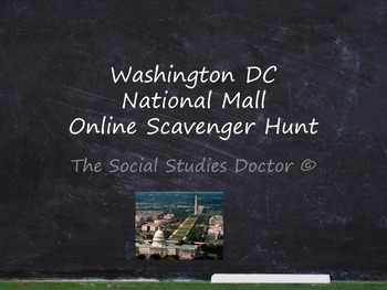 Preview of Washington DC Online Scavenger Hunt (Webquest)
