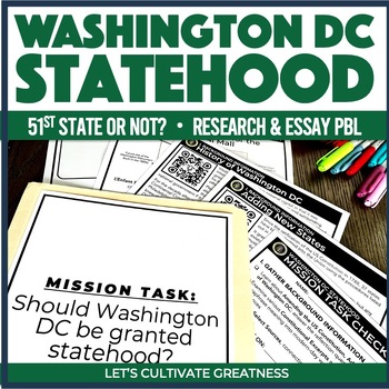 Preview of Amending the Constitution Civics Legislative Branch Project - DC Statehood
