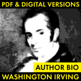 Washington Irving Author Study Worksheet, Biography Activi