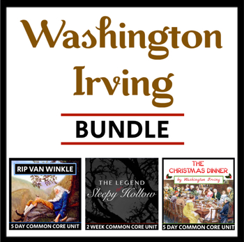 Preview of Washington Irving Bundle - 3 Units - Rip Van Winkle, Sleepy Hollow, Christmas