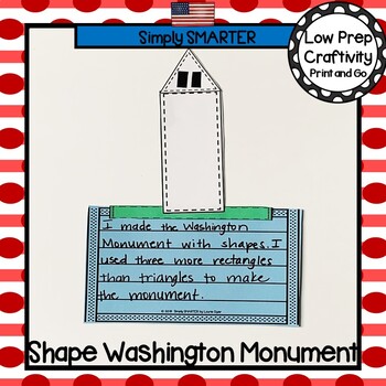 Preview of Washington Monument Themed Cut and Paste Shape Math Craftivity