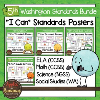 Preview of Washington State Fifth Grade Learning Standards Posters BUNDLE