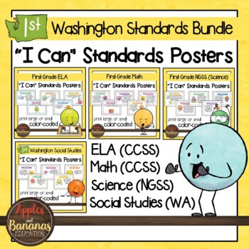 Preview of Washington State First Grade Learning Standards Posters BUNDLE