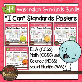 Preview of Washington State Fourth Grade Learning Standards Posters BUNDLE