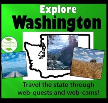 Preview of Washington State Geography Webquest No-Prep Packet for Remote Learning