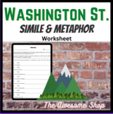 Washington State History Simile/Metaphor Rain Worksheet WA PNW