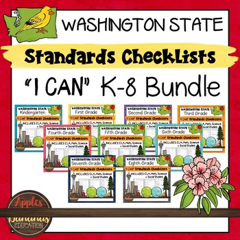 Preview of Washington State K-8 "I Can" Standards Checklists Bundle