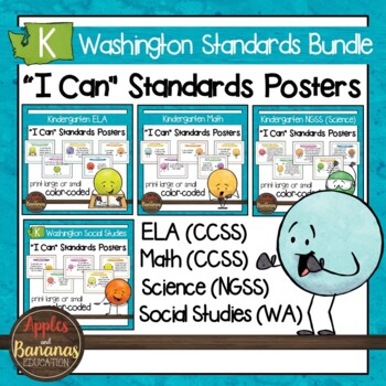 Preview of Washington State Kindergarten Learning Standards Posters BUNDLE