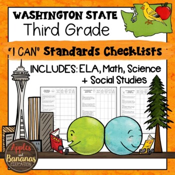 Preview of Washington State Third Grade "I Can" Learning Standards Checklists