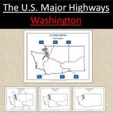 Washington, US State Major Highways Map Geography