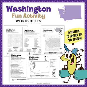 Preview of Washington Worksheet Activities plus 34 Clip Art Images