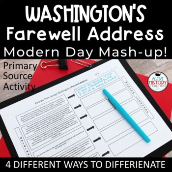 Preview of Washington's Farewell Address Worksheet Primary Source Activities