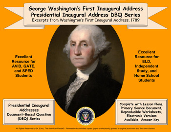 Preview of Washington's First Inaugural Address - DBQ - PDF Format for Printing
