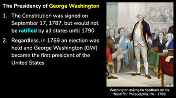 Preview of Washington's Presidency Google Slides Presentation